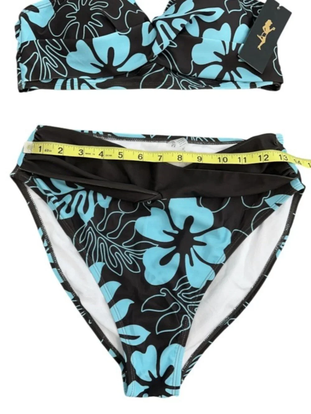 Sopliagon Women High Waist Bikini Set Halter Floral Print Two Piece NWT Size M
